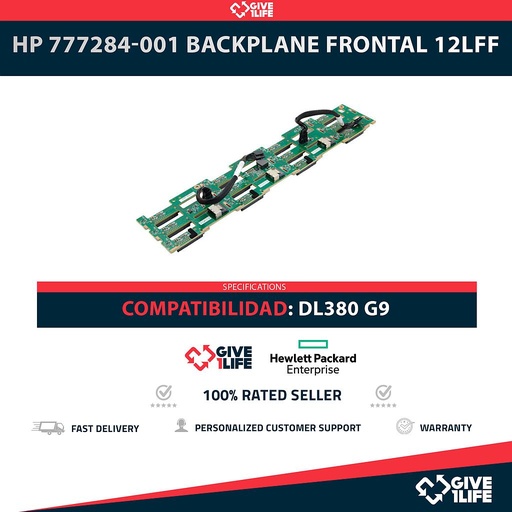 [1895] HP 777284-001 Backplane Frontal 12LFF 12 Bahías de 3.5" para DL380 G9
