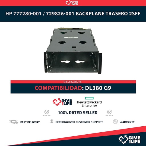 [1898] HP 777280-001 / 729826-001 Backplane Trasero 2SFF 2 Bahías de 2.5" para DL380 G9