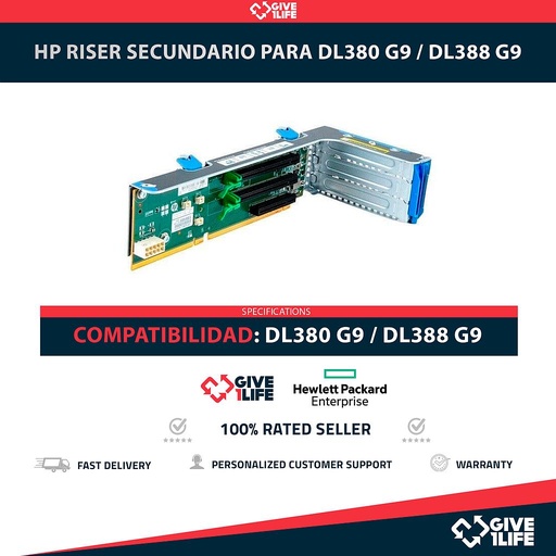 [1903] HP RISER SECUNDARIO PARA DL380 G9 / DL388 G9 PN: 777283-001 / 729810-001