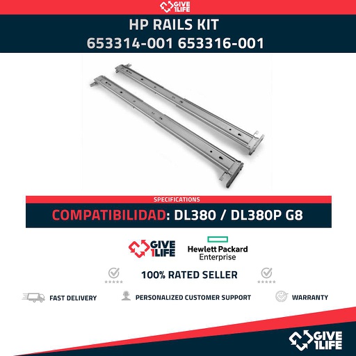 [1286] HP RAIL KIT 2U COMPATIBLE CON DL380 DL380P G8 PN:653314-001/653316-001