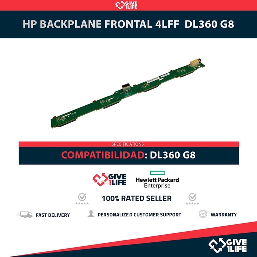 [1904] HP 667869-001 / 647414-001 Backplane Frontal 4LFF 4 Bahías de 3.5" para DL360 G8