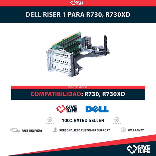 [1905] DELL RISER 1 PARA R730, R730XD PN: 04KKCY