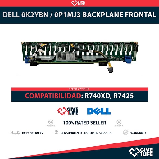 [1931] DELL 0K2YBN / 0P1MJ3 Backplane Frontal 24SFF 24 Bahías de 2.5" para R740XD, R7425