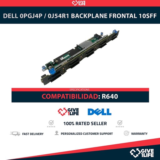 [1933] DELL 0PGJ4P / 0J54R1 Backplane Frontal 10SFF 10 Bahías de 2.5" para R640