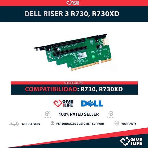 [1943] DELL RISER 3 PARA R730, R730xd PN: 0DT9H6