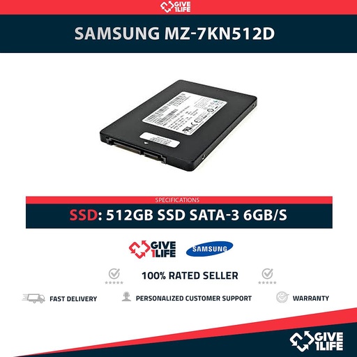 [1964] SAMSUNG MZ-7KN512D SSD 512GB 2.5″ SATA 6GB/S