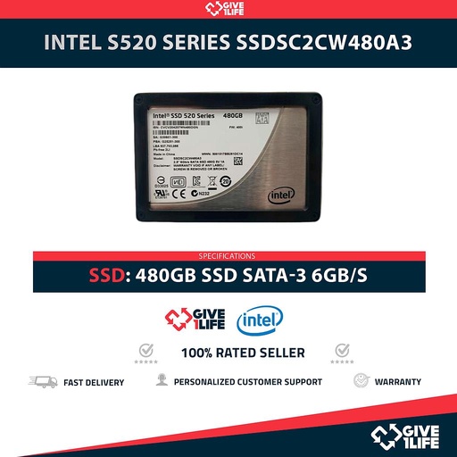 [1971] INTEL S520 SERIES SSDSC2CW480A3 480GB SSD SATA-3 6GB/S 2.5"