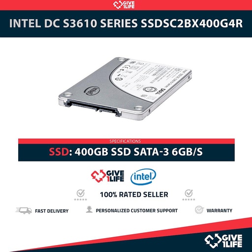 [1975] INTEL DC S3610 SERIES SSDSC2BX400G4R 400GB SSD SATA-3 6GB/S 2.5"