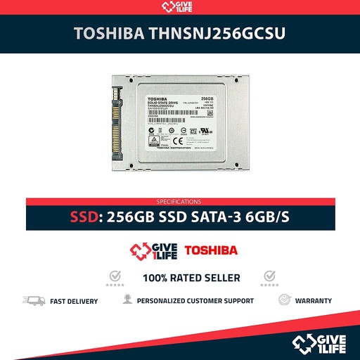 [1980] TOSHIBA THNSNJ256GCSU 256GB SSD SATA-3 6GB/S 2.5"