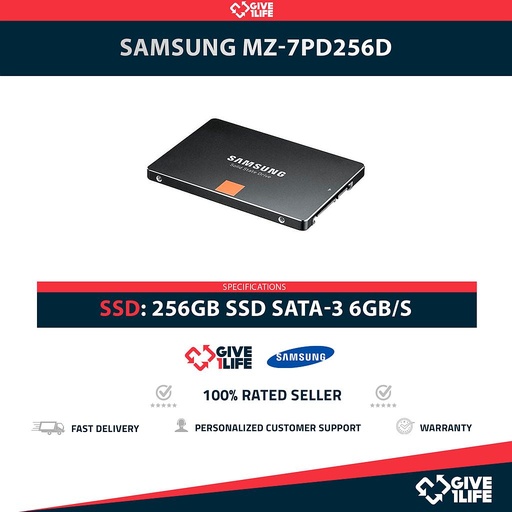 [1984] SAMSUNG MZ-7PD256D SSD 256GB 2.5″ SATA 6GB/S