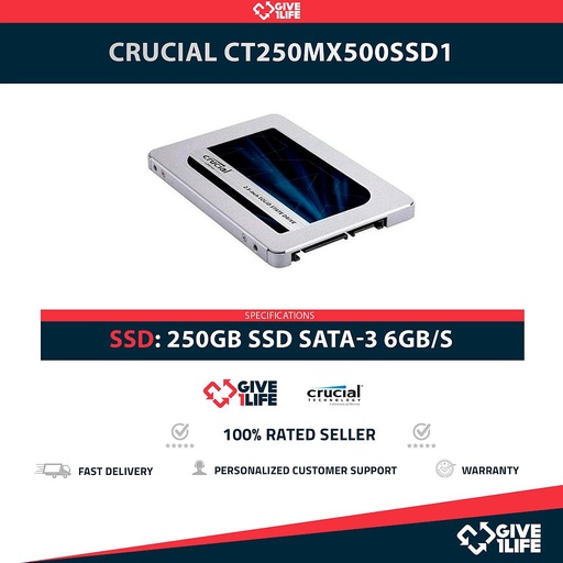 [1986] CRUCIAL CT250MX500SSD1 250GB SSD SATA-3 6GB/S 2.5"