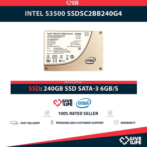[1987] INTEL S3500 SSDSC2BB240G4 SSD 240GB 2.5″ SATA 6GB/S