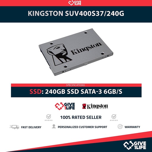 [1989] KINGSTON SUV400S37/240G SSD 240GB 2.5″ SATA 6GB/S