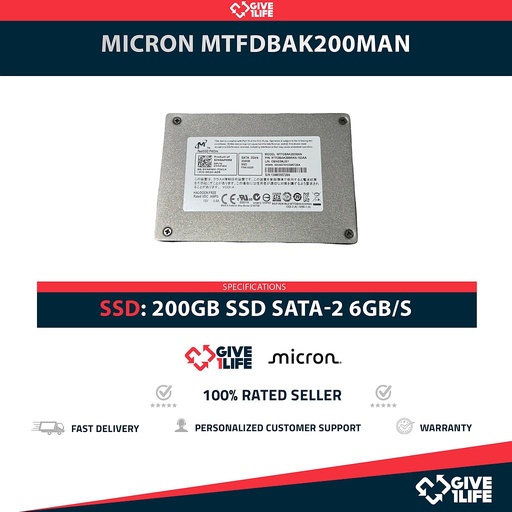 [2005] MICRON MTFDBAK200MAN SSD 200GB 2.5" SATA 3GB/S