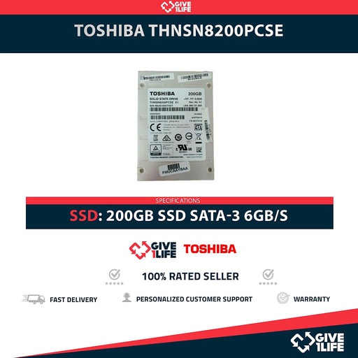 [2007] TOSHIBA THNSN8200PCSE SSD 200GB 2.5" SATA 6GB/S