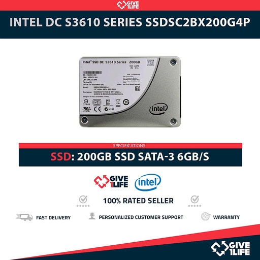 [2008] INTEL DC S3610 SERIES SSDSC2BX200G4P SSD 200GB 2.5" SATA 6GB/S