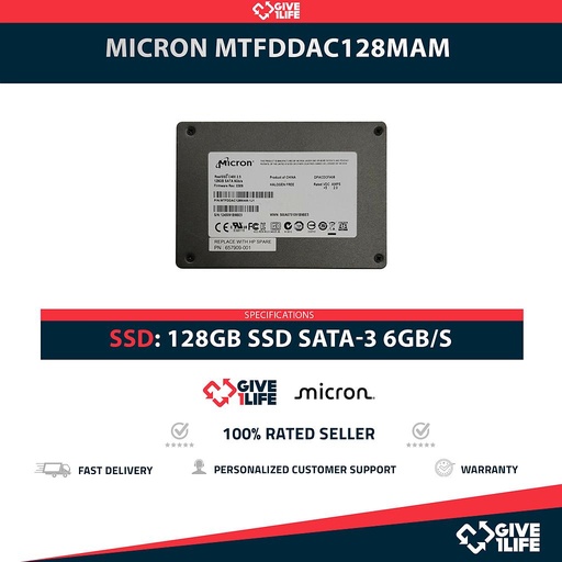[2014] MICRON MTFDDAC128MAM SSD 128GB 2.5" SATA 6GB/S