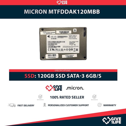 [2024] MICRON MTFDDAK120MBB SSD 120GB 2.5″ SATA 6GB/S
