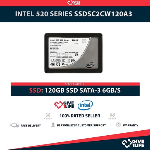 [2027] INTEL 520 SERIES SSDSC2CW120A3 SSD 120GB 2.5″ SATA 6GB/S