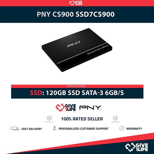 [2028] PNY CS900 SSD7CS900 SSD 120GB 2.5″ SATA 6GB/S