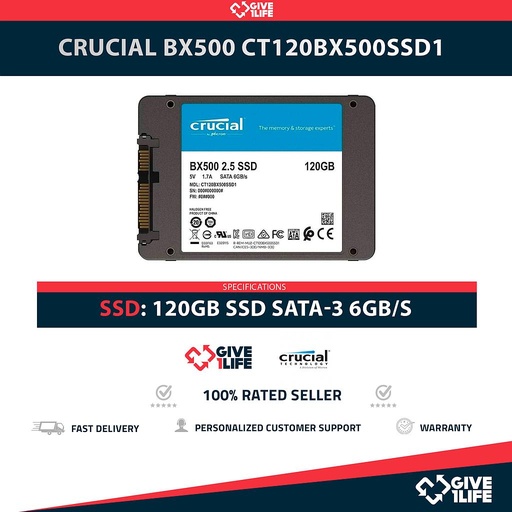 [2029] CRUCIAL BX500 CT120BX500SSD1 SSD 120GB 2.5″ SATA 6GB/S