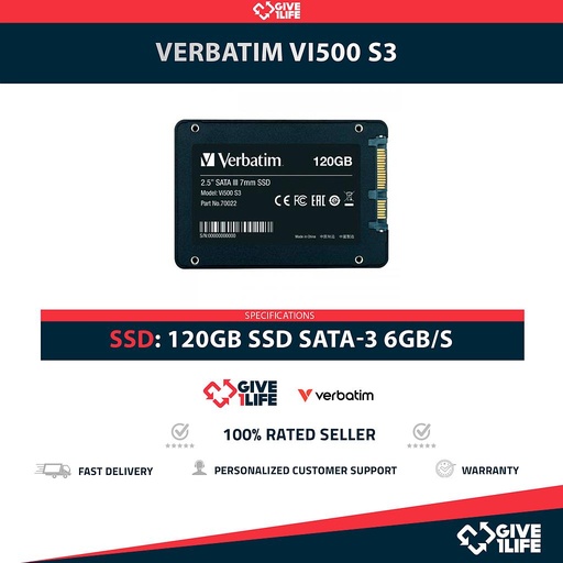 [2032] VERBATIM Vi500 S3 SSD 120GB 2.5″ SATA 6GB/S