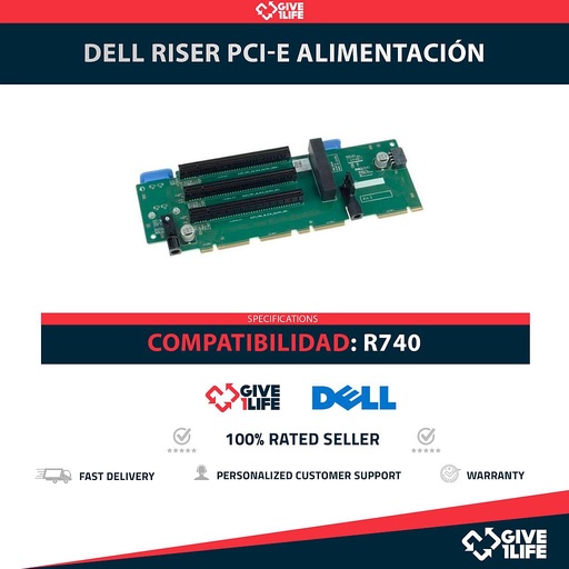 [2052] DELL RISER PCI-E ALIMENTACIÓN GPU PARA R740 PN: 0GHGTP