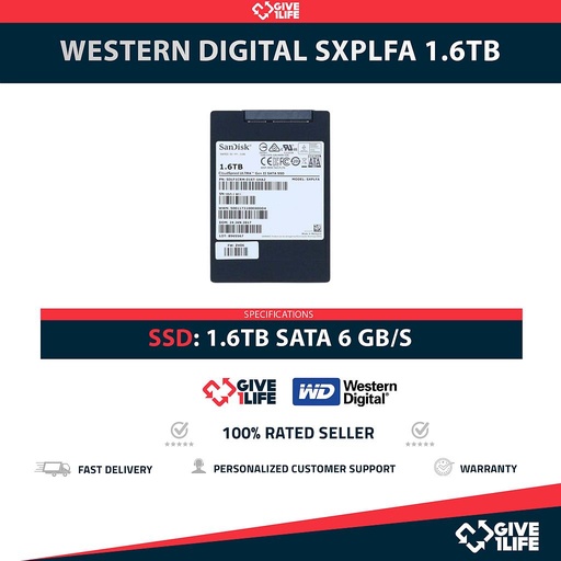 [2057] Western Digital 1.6TB SATA 6GB/s SSD SDLF1CRM-016T-1HA2