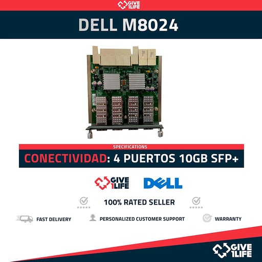 [bbf839f66944] DELL POWERCONNECT M8024 4 PUERTOS 10GB SFP+ - NUEVO - PN:N805D - PARA M1000E