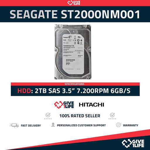 [837] SEAGATE ST2000NM0001 2TB HDD 3.5" SAS-2 6GB/S 7.200 RPM 64MN CACHÉ - SERVIDOR