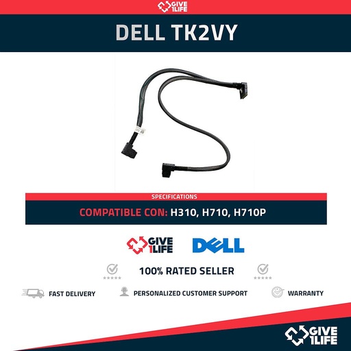 [010] DELL - TK2VY - CABLE DE CONTROLADORA SAS A-B A MOBO PARA H310, H710, H710P