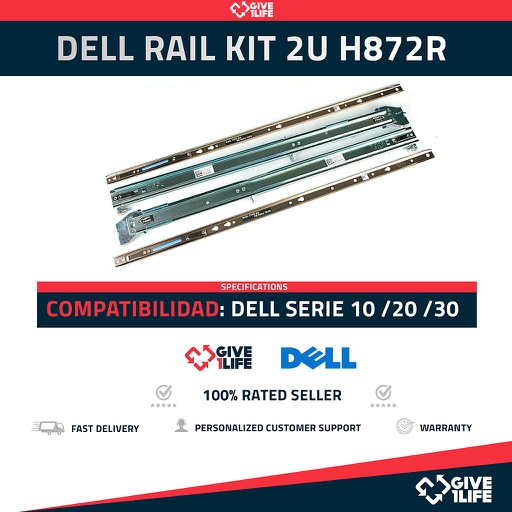 [52e76a4340e2] DELL RAIL KIT 2U R720 R730...H872R, J642R, D927R, K586R - ¡NUEVO! - SERVIDOR