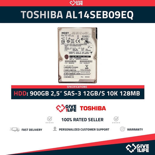 [879] TOSHIBA AL14SEB09EQ 900GB HDD 2,5" SAS-3 12GB/S 10K 128MB