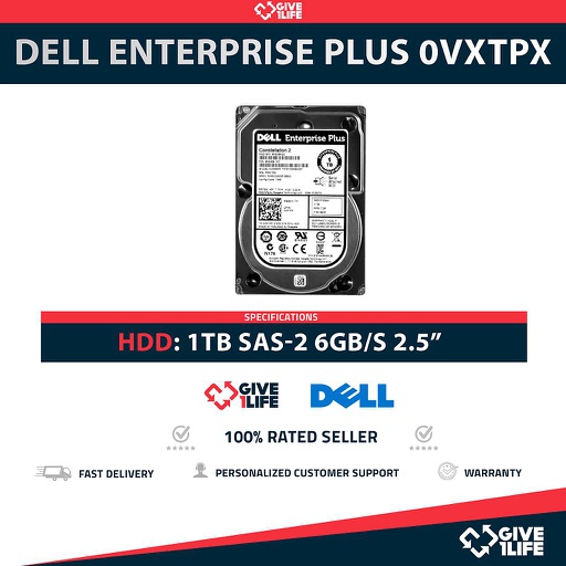 [1451] DELL 0VXTPX 1TB HDD 2.5" SAS-2 6GB/S 7.2K 64MB
