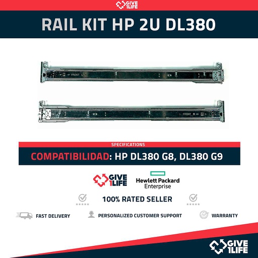 [765] RAIL KIT HP DL380 2U G8 G9 G10 SFF 737412-001 PAR COMPLETO
