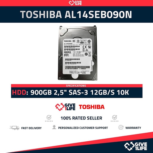 [1213] TOSHIBA AL14SEB090N 900GB HDD 2,5" SAS-2 6GB/S 10K 128MB