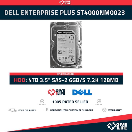 [1211] DELL ENTERPRISE PLUS ST4000NM0023 4TB HDD 3.5" SAS-2 6GB/S 7.2K 128MB - DRMYH