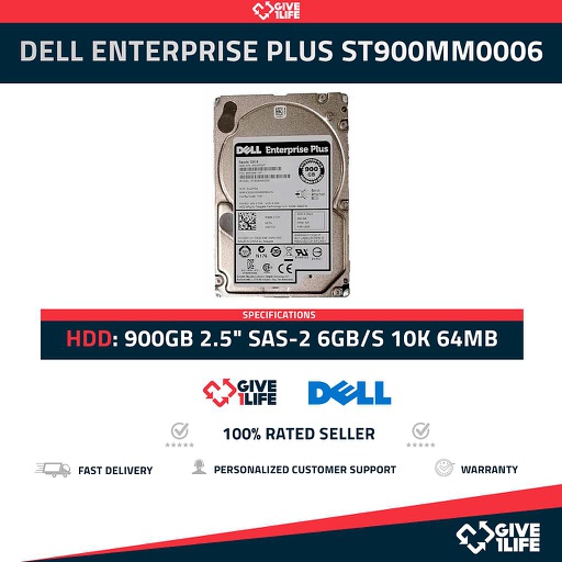 [1224] DELL ST900MM0006 900GB HDD 2.5" SAS-2 6GB/s 10K 64MB - 0GKY31