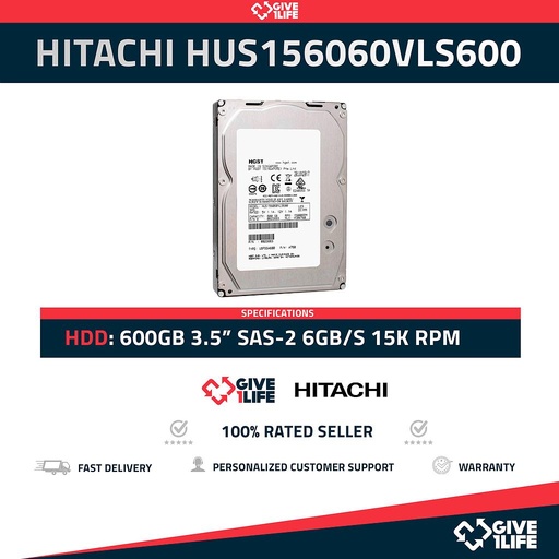 [853] HUS156060VLS600 600GB HDD 3.5" SAS-2 6GB/S 15.000 RPM 64MB CACHÉ