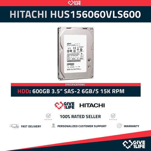 [853] HUS156060VLS600 600GB HDD 3.5" SAS-2 6GB/S 15.000 RPM 64MB CACHÉ
