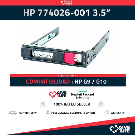 [1259] CADDY PARA HP G9/10 3.5″ NUEVO SAS/SATA +TORNILLOS PN:774026-001