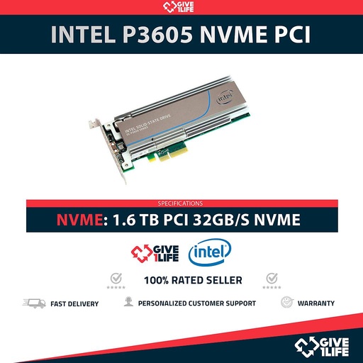 [1728] INTEL SSD DC P3605 1.6TB NVMe PCIe 3.0 - SSDPEDME016T4S IFDPC5EA3ORC16.T