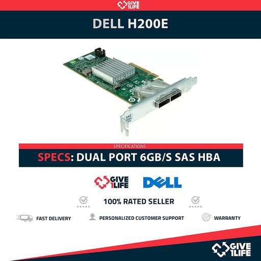 [1929] DELL 12DNW PERC H200E DUAL PORT 6GB/S SAS HBA PCIE PERFIL BAJO