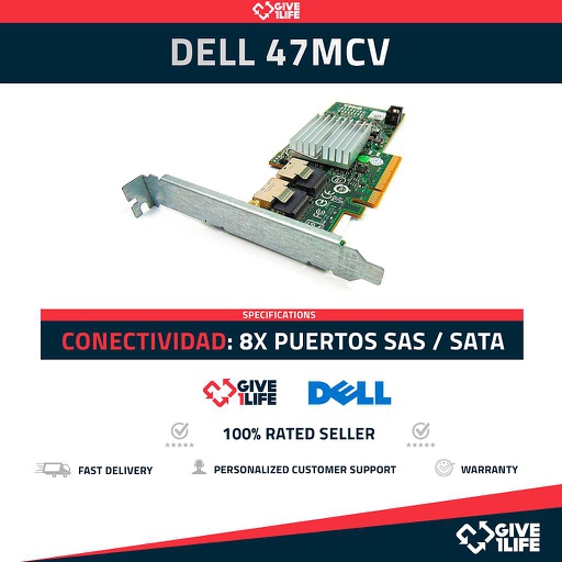 [637] DELL - 47MCV - PERC H200 SAS/SATA 6GB/S CONTROLADORA RAID PCIe 2.0 PERFIL ALTO