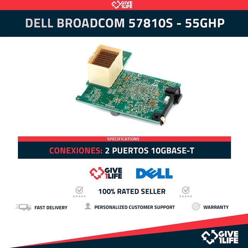 [1d9e61d95ec8] DELL BROADCOM 57810S - 55GHP -TARJETA MEZZANINE DOBLE PUERTO 10GBASE-T