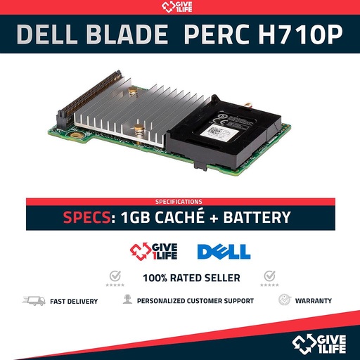 [1308] DELL PK2W9 PERC H710P 1GB CACHE + BATERÍA 70K80 - CONTROLADORA RAID PARA BLADES