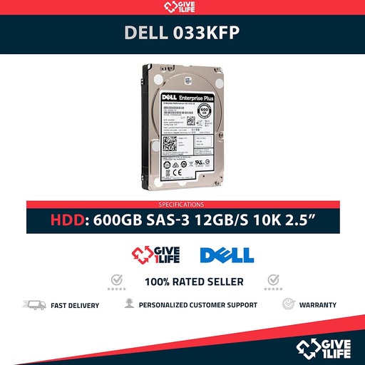 [1715] DELL ENTERPRISE PLUS 033KFP 600GB HDD SAS 2.5" SAS-3 12GB/S 10K 128MB