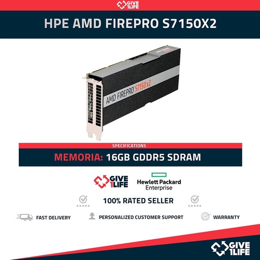 [149] HPE AMD FIREPRO S7150 x2 16GB GDDR5 - TARJETA GRAFICA ESPECIAL PARA SERVIDORES