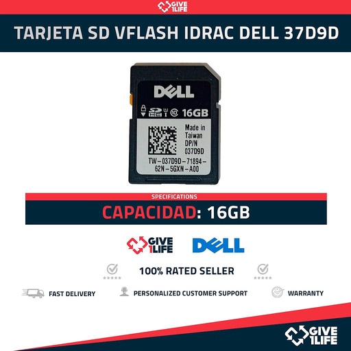 [166] DELL vFLASH IDRAC TARJETA SD 16GB - PN:37D9D