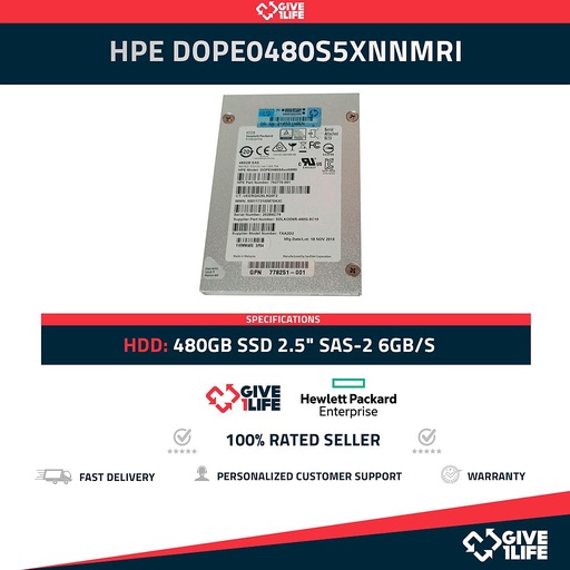 [171] HPE DOPE0480S5XNNMRI 480GB SSD 2.5" SAS-2 6GB/S